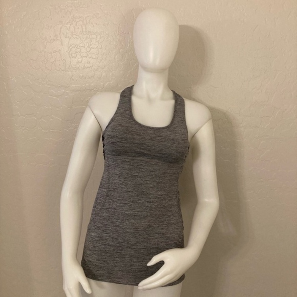 Lululemon Tone It Tank Gray and Black Size 4